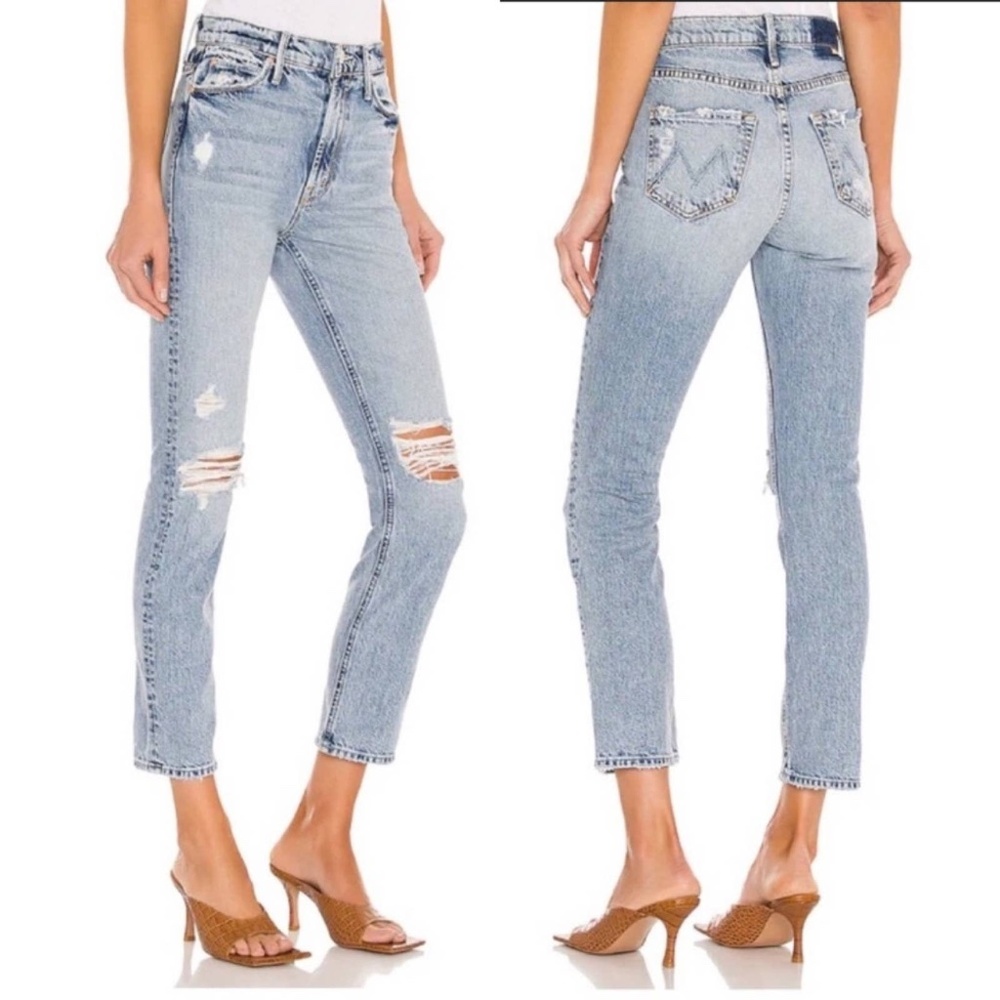 Mother Superior The Dazzler Ankle Lost It Blue Distressed Size 26